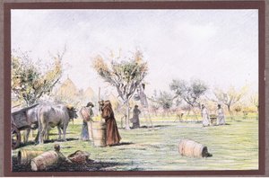 Frère Giles travaillant dans le vignoble - Eugene Burnand