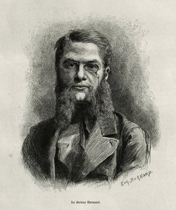 Portrait du Dr Harmand, gravure par Eugène Burnand, pour illustrer l