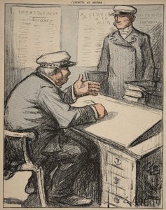 Deux messieurs maritimes dans leurs bureaux, illustration de 