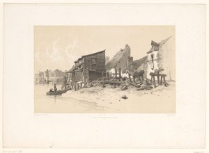 Rivage avec maisons et moulin à eau (Pittoreske landschappen) - Eugene Ciceri