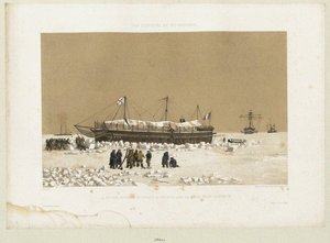 La batterie flottante Tonnante dans la glace près de Kinburn - Eugene Ciceri