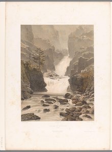 Vue de la cascade de Barberine près de Vallorcine (La Suisse, la Savoie et le Tyrol)