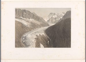 Vue sur le glacier Mer-de-Glace à Chamonix (La Suisse et la Savoie)