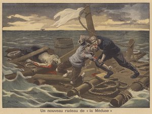 Un nouveau Radeau de la Méduse (lithographie en couleur) - Eugene Damblans