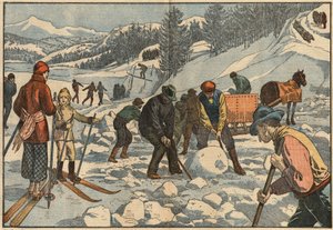 Les habitants des Alpes collectent des blocs de glace en hiver pour l