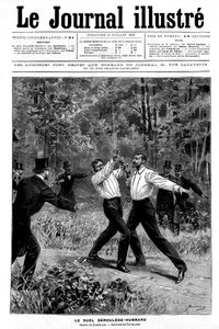 Gravure de Damblans sur le « un » du Journal Illustré N° 31 du 31 juillet 1898 : duel à l