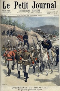 Afrique du Sud - Guerre des Boers. Événements du Transvaal. Premiers prisonniers anglais capturés par les Boers. Dessin de Damblans. « Le Petit Journal », 29 octobre - Eugene Damblans