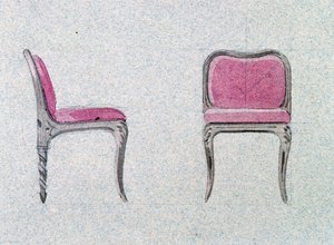 Chaise à dossier bas pour la chambre dorée, Château d