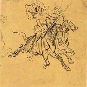 Studie von zwei Reitern