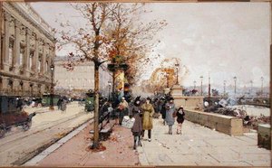 La Seine, Paris - Eugene Galien Laloue