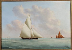Yacht Sylphe en régate - Eugene Grandin