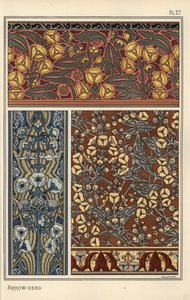 Sagittaire, Sagittaria sagittifolia, comme motif de design dans des motifs de papier peint et de tissu - Eugene Grasset