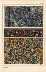 Motifs de géranium dans les motifs de papier peint et de tissu - Eugene Grasset