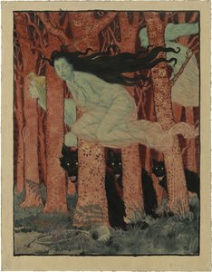 Trois femmes et trois loups, ca 1892 - Eugene Grasset