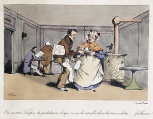 Dessin de forêt dans un café français
