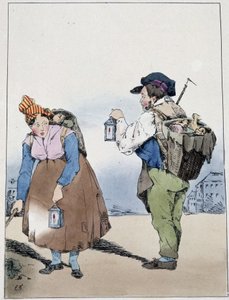Porteur de lanterne, rue Mouffetard - dans "Souvenirs d