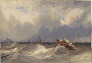 Bateaux de pêche secoués avant une tempête - Eugene Isabey