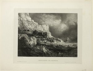Près de Dieppe, planche une de Six Marines - Eugene Isabey