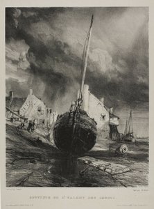 Souvenir de Saint-Valéry-sur-Somme, planche trois de Six Marines - Eugene Isabey
