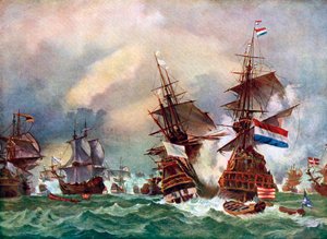 La bataille de Texel, 1673 vers 1920