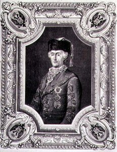 Portrait de Catherine II la Grande (1729-96) en costume de voyage, gravé par Stephane Pannemaker - Eugene Joseph (after) Viollat