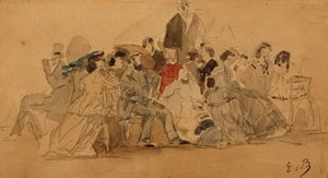 Après-midi à la plage, vers 1865 - Eugene Louis Boudin