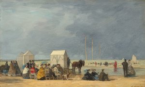 Sur la plage de Deauville. 1865 - Eugene Louis Boudin