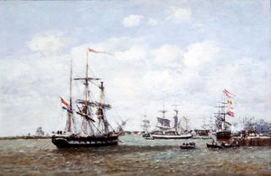Anvers, le port - Eugene Louis Boudin