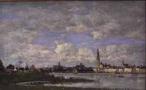 Anvers depuis la pointe des Flandres - Eugene Louis Boudin