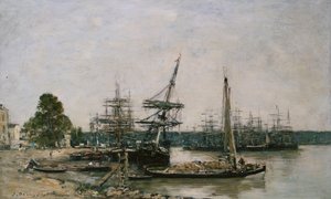 Amarrages de Bateaux sur la Garonne, Bordeaux, 1876 - Eugene Louis Boudin
