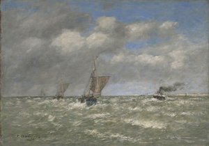 Bateaux retournant au port, Trouville, 1894