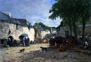 Marché aux bestiaux à Daoulas, Bretagne - Eugene Louis Boudin