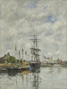 Deauville, le bassin à bateaux, 1887