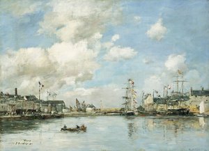 Fécamp, le bassin, 1892 - Eugene Louis Boudin