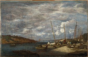 Bateaux de pêche au quai, Douarnenez - Eugene Louis Boudin