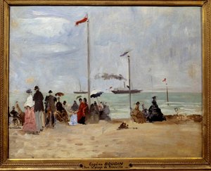 Sur la plage de Trouville - Eugene Louis Boudin