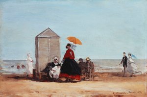 Sur la plage de Trouville, 1865 - Eugene Louis Boudin