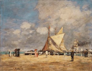 Sur la jetée, Deauville, 1889 - Eugene Louis Boudin