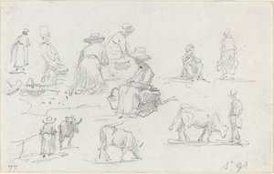 Paysans et vaches [recto], 1877 - Eugene Louis Boudin