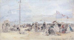 Personnes sur la plage, Trouville, 1866