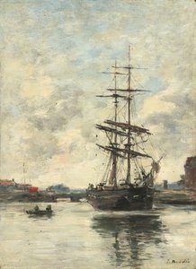 Navire sur la Touques, vers 1888-1895