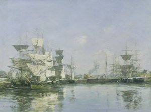 Le Bassin à Deauville, vers 1880-85 - Eugene Louis Boudin