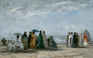 La plage de Trouville - Eugene Louis Boudin