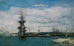 Le Port du Havre, vers 1864-66 - Eugene Louis Boudin