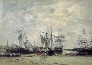Le port de Portieux, 1873 - Eugene Louis Boudin