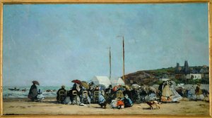 La plage de Trouville - Eugene Louis Boudin