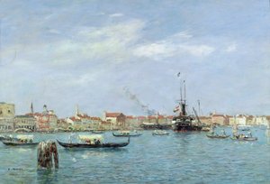 Venise, le Grand Canal, bateau à vapeur autrichien, 1895