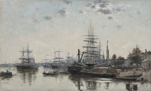 Vue de Bordeaux, depuis le Quai des Chartrons, 1874 - Eugene Louis Boudin