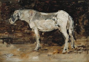 Cheval Blanc, c.1885-90 - Eugene Louis Boudin