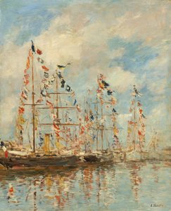 Bassin de yachts à Trouville-Deauville, probablement 1895-1896 - Eugene Louis Boudin